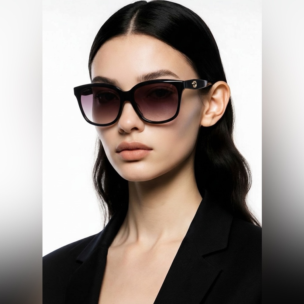 New Authentic GUCCI  Acetate Sunglasses GG0800SA Black - Picture 4 of 14